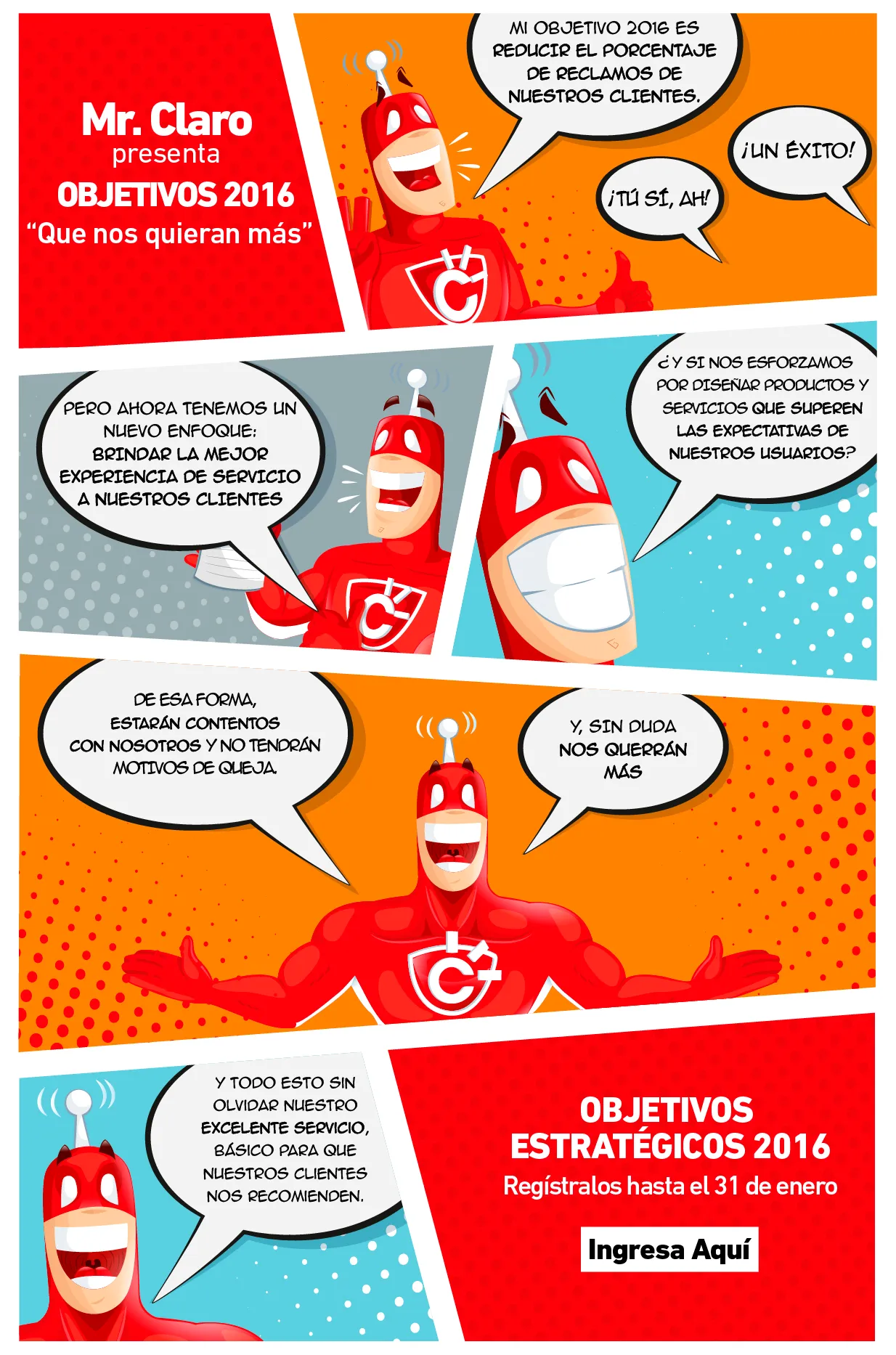 Diseño gráfico corporativo para programas internos de Claro